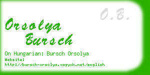 orsolya bursch business card